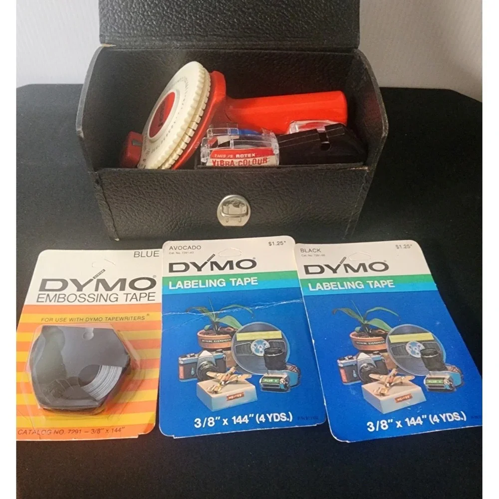 Vintage Astro Label Maker with Case Multiple Wheels & Label Tapes 1/4